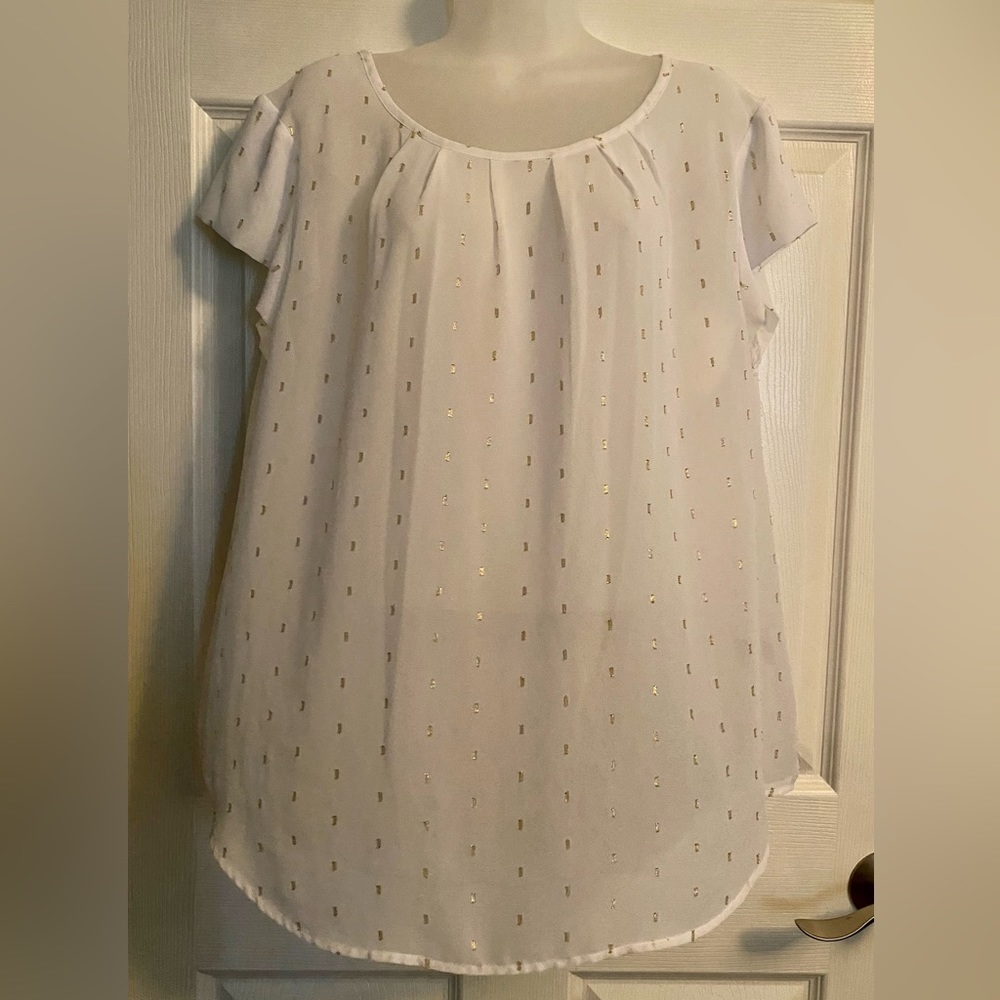 Career top - sheer white